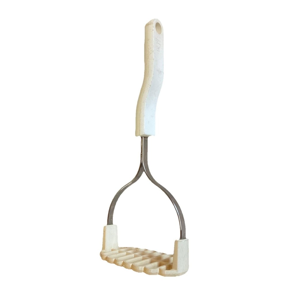 Bonny Potato Masher 10‎ 3/4" Nylon Plastic White Cream USA Vintage